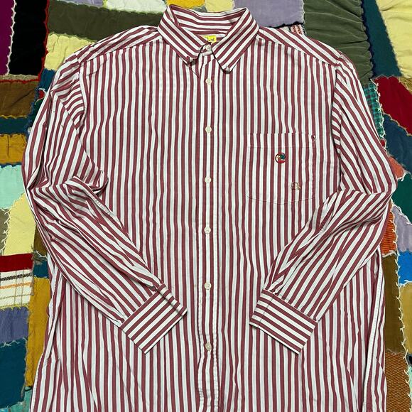 Vintage Duck Head Red/White Striped Button Up Longsleeve Large - Picture 1 of 6